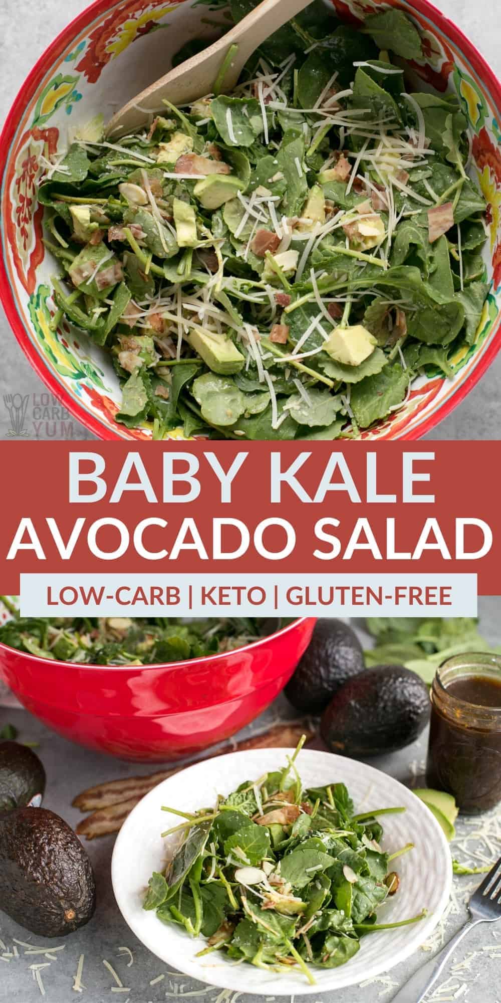baby kale avocado salad pinterst image