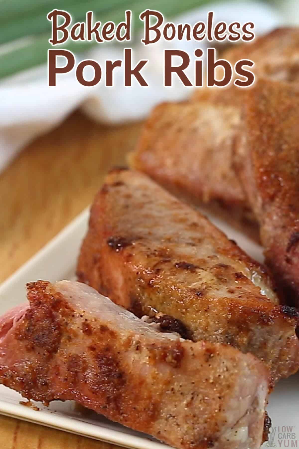baked boneless pork ribs pinterest image