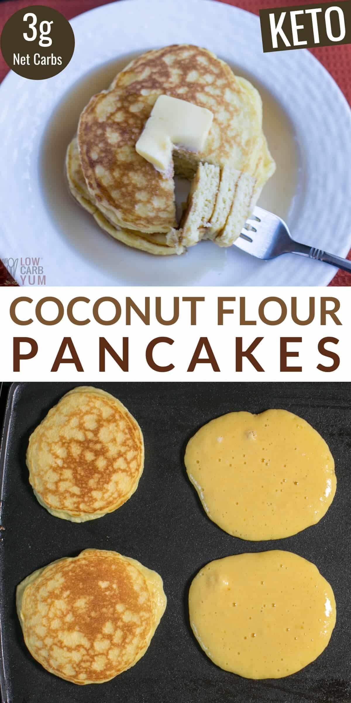 coconut flour pancakes pinterest image
