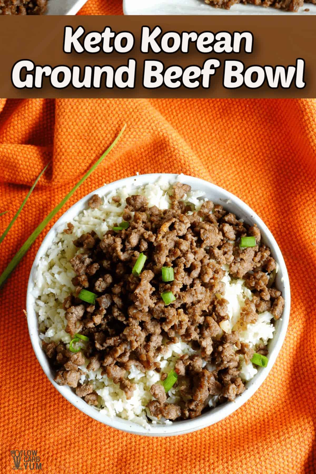 keto korean ground beef bowl pintrest image