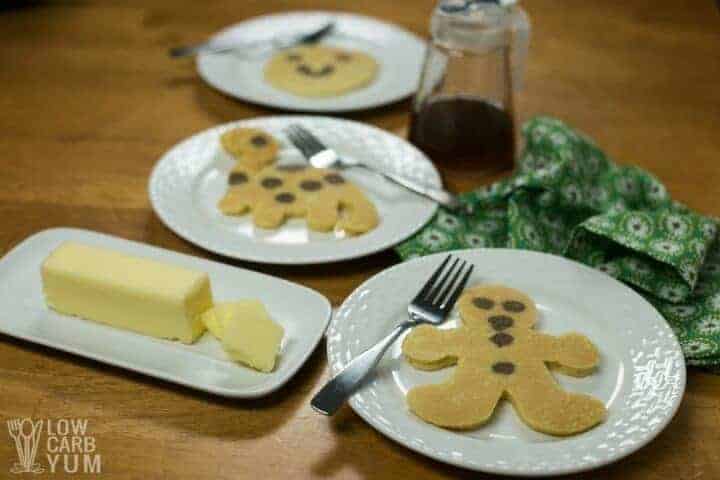 chocolate chip flapjacks in the shapes of people and dinosaurs
